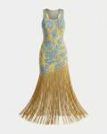 Wild Heart Printed Tassel Maxi Dress