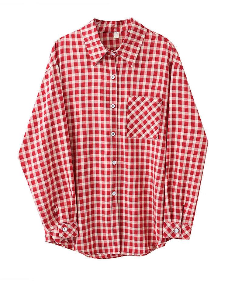 Adventurous Plaid Loose Blouse