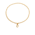 Empowered Gold Layered Oval Necklace