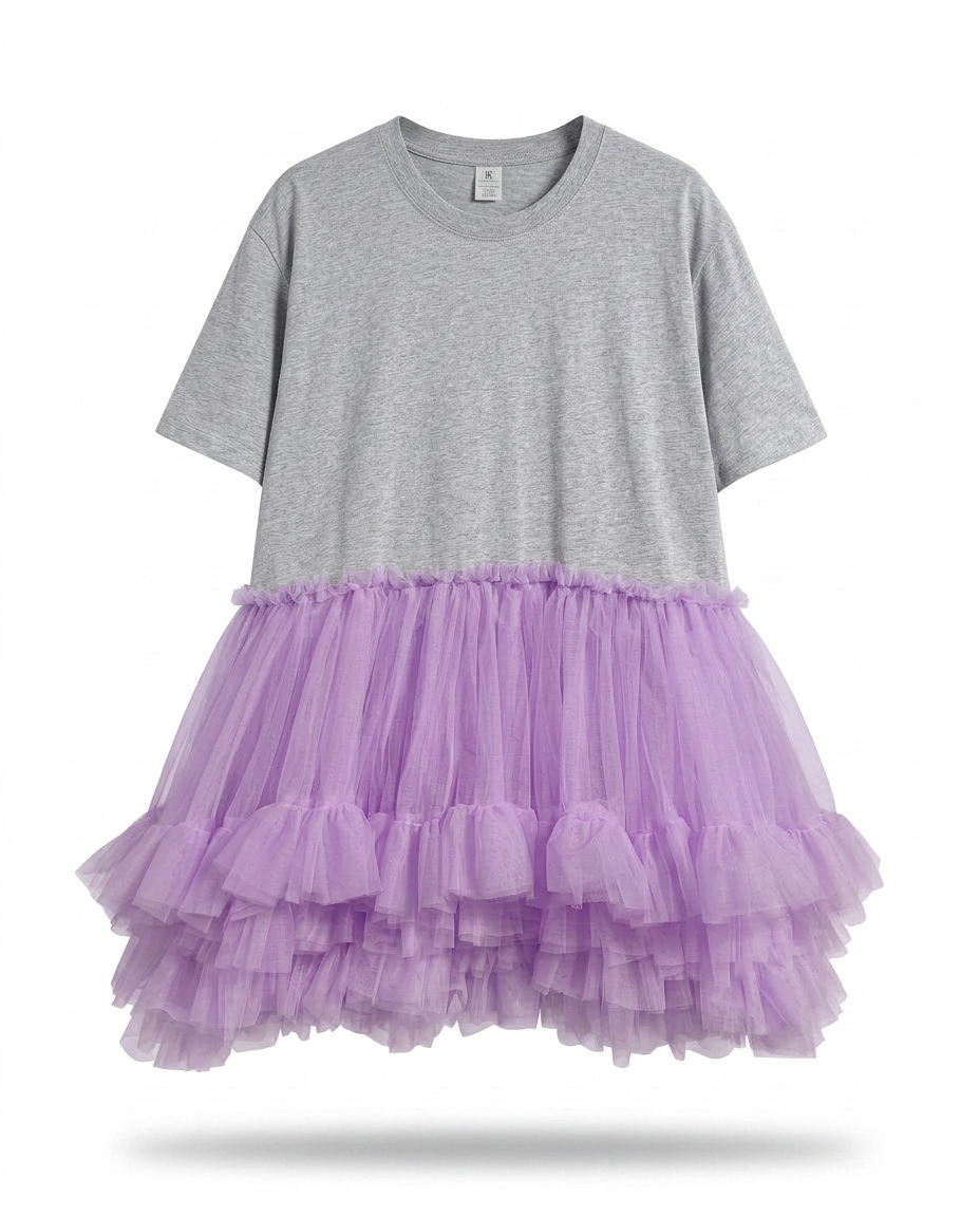 Radiant Mesh Ruffle Mini Dress