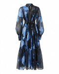 Magnetic Printed Colorblock Maxi Dress