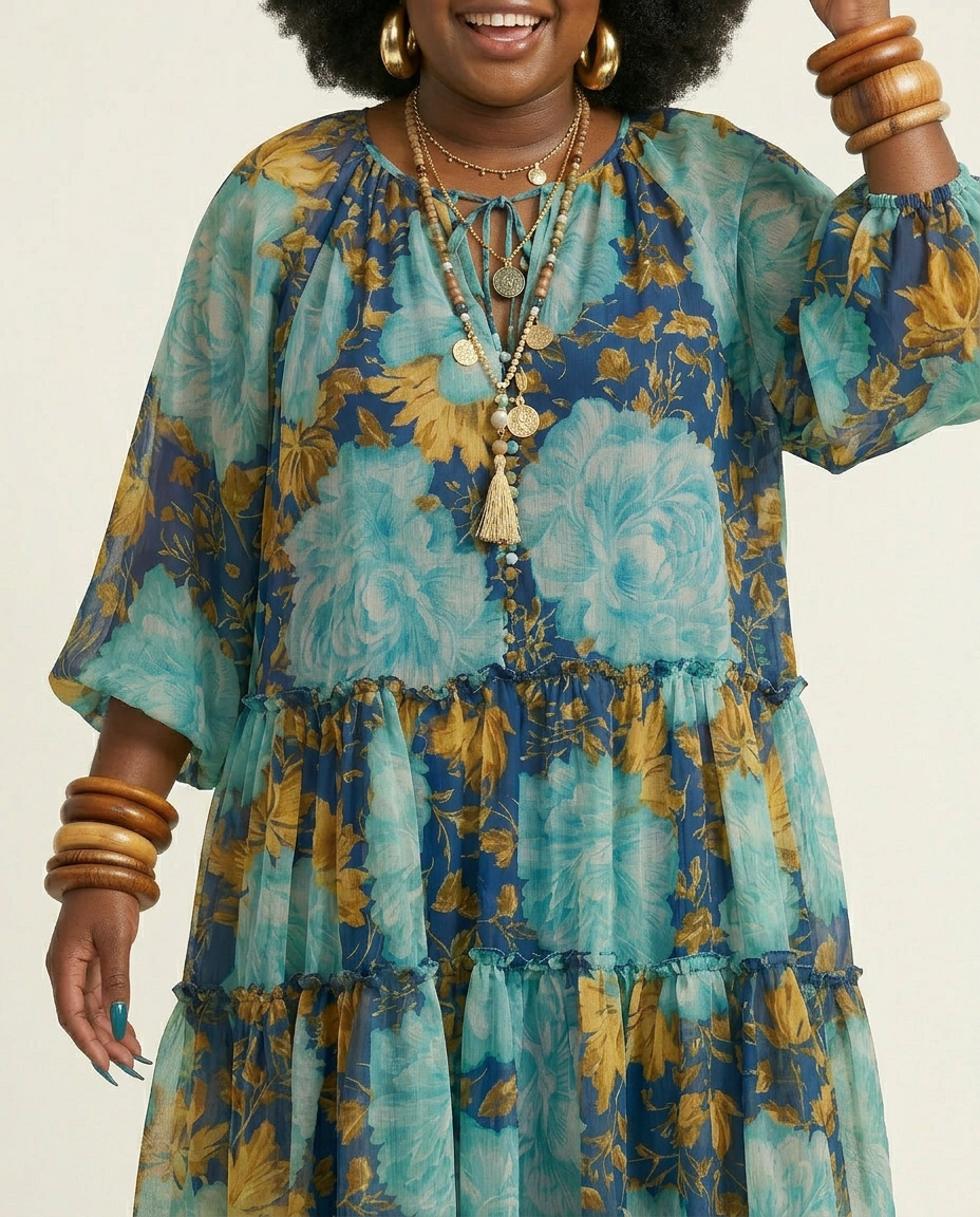 Wanderlust Chiffon Tiered Maxi Dress